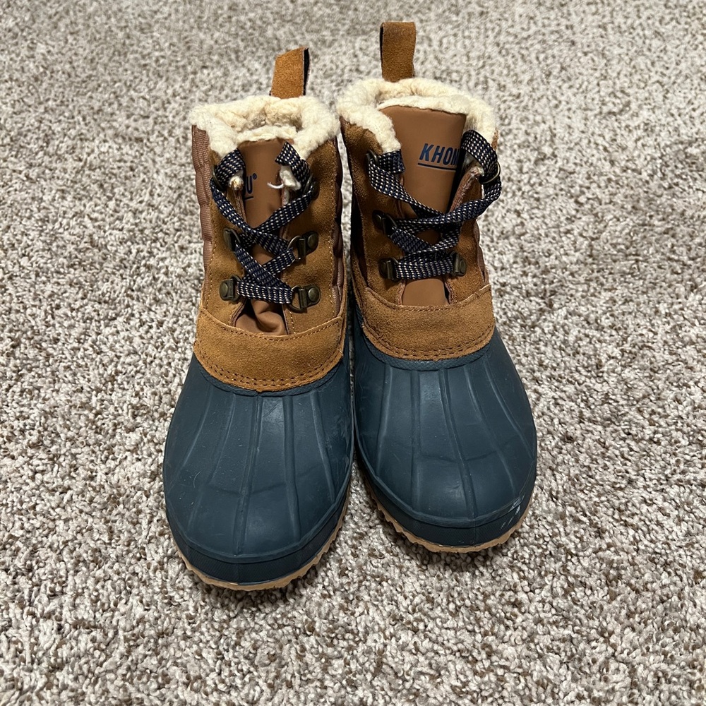 Khombu Brown and Blue Winter Boots - Picture 2 of 5